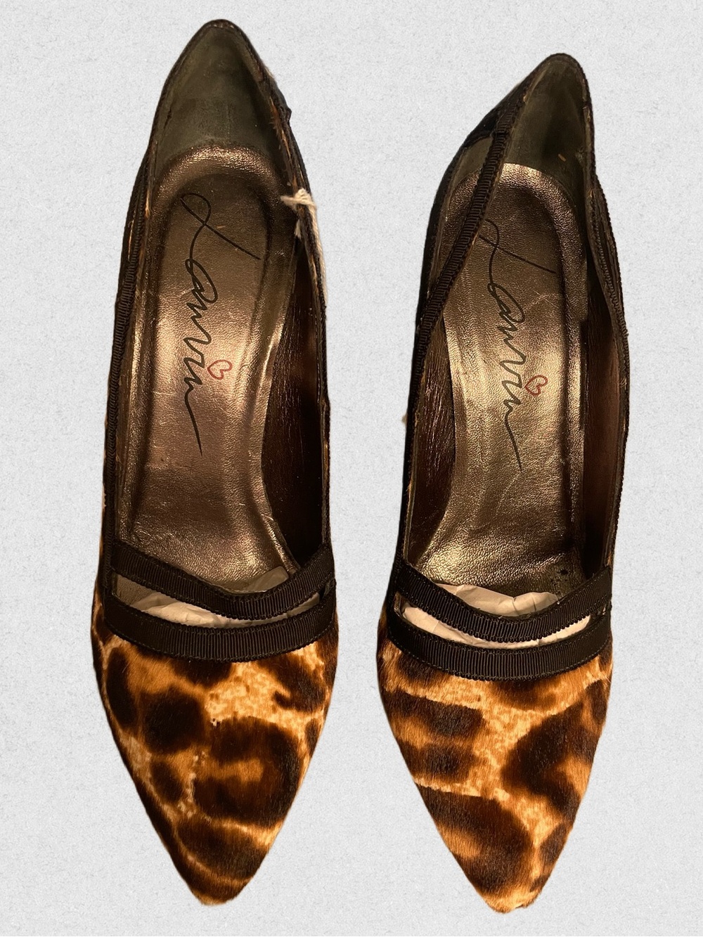 Lanvin Leopard Print Pony Hair Pointed Toe Pumps